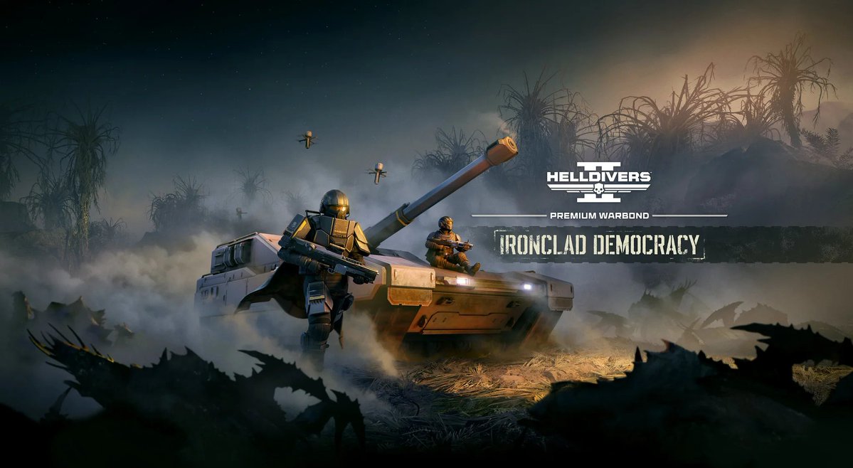Cherryputrn2's tweet photo. Der neue Premium Warbond ist heute in Helldivers 2 gestartet. Besonders auffällig sind die P-34 Breacher Missile Pistol, die selbstständig Ziele suchende G-60 Anti-Tank Seeker und erstmals Tank Exclusive Patterns – inklusive Executive Onyx. #Helldivers2 #Helldivers https://t.co/QSQs2rXCf0