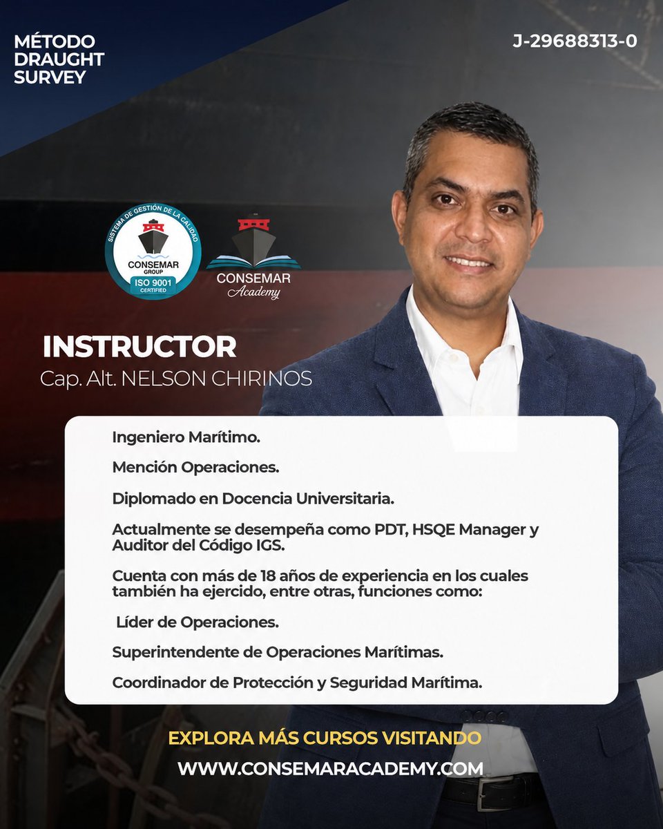 consemargroup1's tweet photo. ⚓ DOMINA EL MÉTODO DE LECTURA DE CALADOS DRAUGHT SURVEY

La precisión en la lectura de calados es clave para realizar evaluaciones confiables y respaldar operaciones marítimas con mayor seguridad y profesionalismo. https://t.co/dl8N7d0FAA