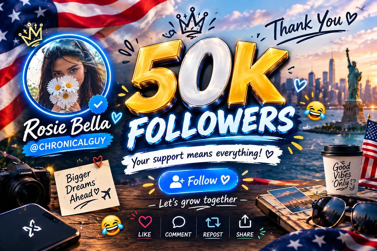 chronicalguy's tweet photo. We’ve officially hit 50K followers! 🎉❤️
Thank you for all the incredible love and support. Keep supporting us and stay connected for more amazing entertainment! 🔥

For more entertainment, follow my account @chronicalguy and stay connected! 🚀

Note: Verified accounts will be followed back immediately. ✅