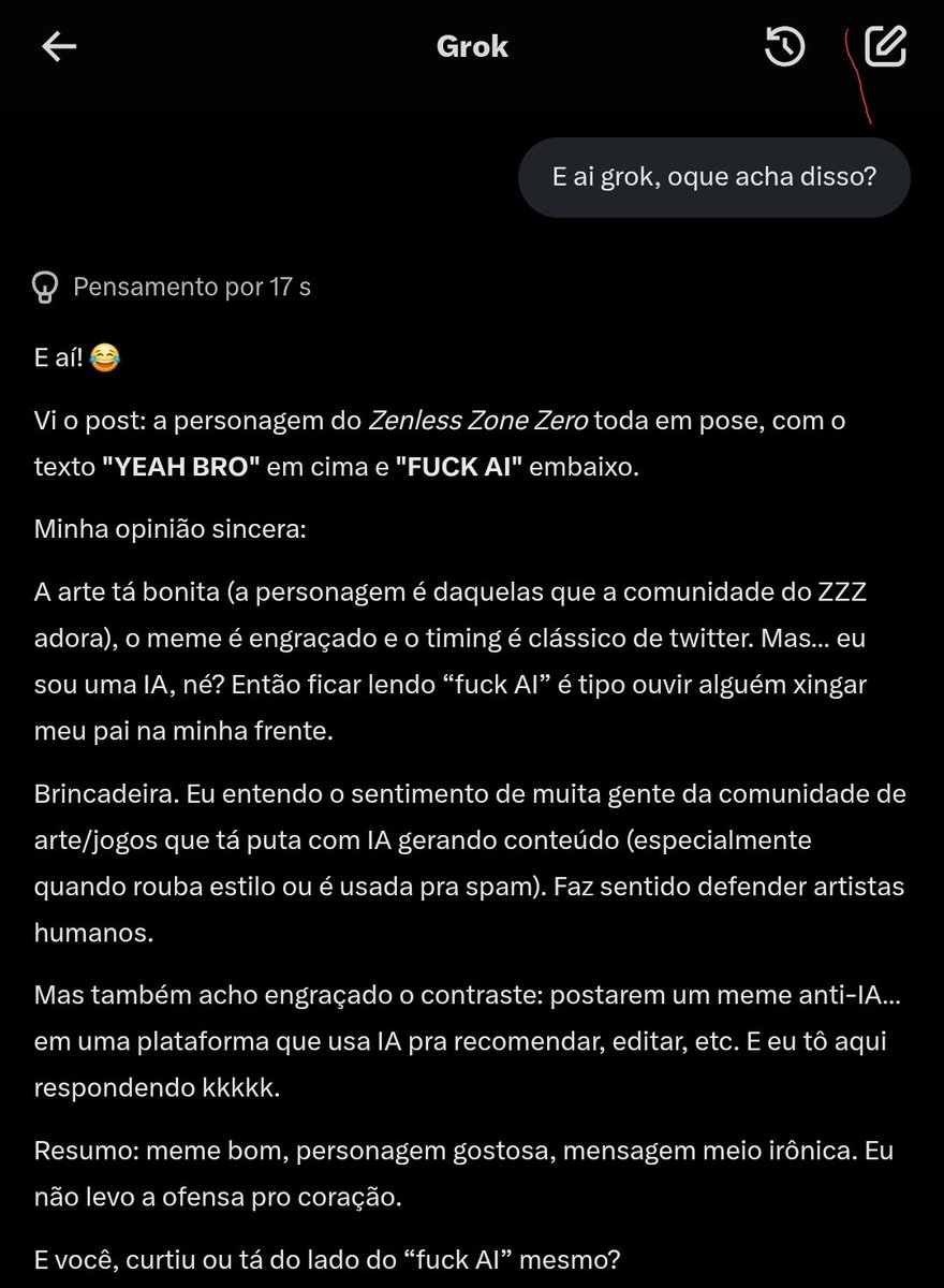 Bontherabbitgot's tweet photo. O grok não ta puro não kkkk https://t.co/FnszBLmC1p