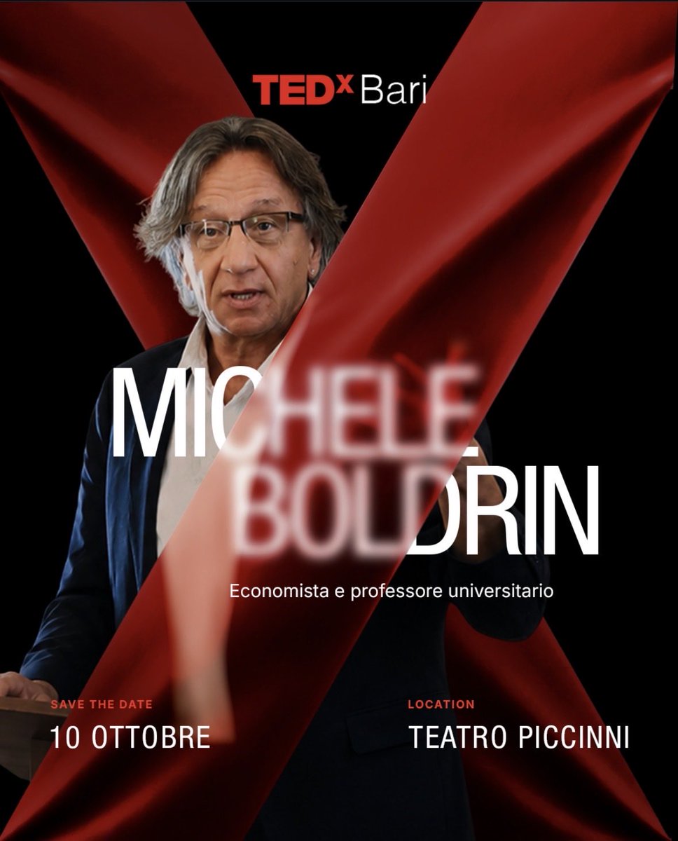 pSelvaggi's tweet photo. Quanto di quello che consideriamo inevitabile lo è davvero?

@micheleboldrin risponderà a questa domanda al TEDx Bari il prossimo 10 Ottobre. 

Can’t wait 🔥 https://t.co/gLz8oD03Ah