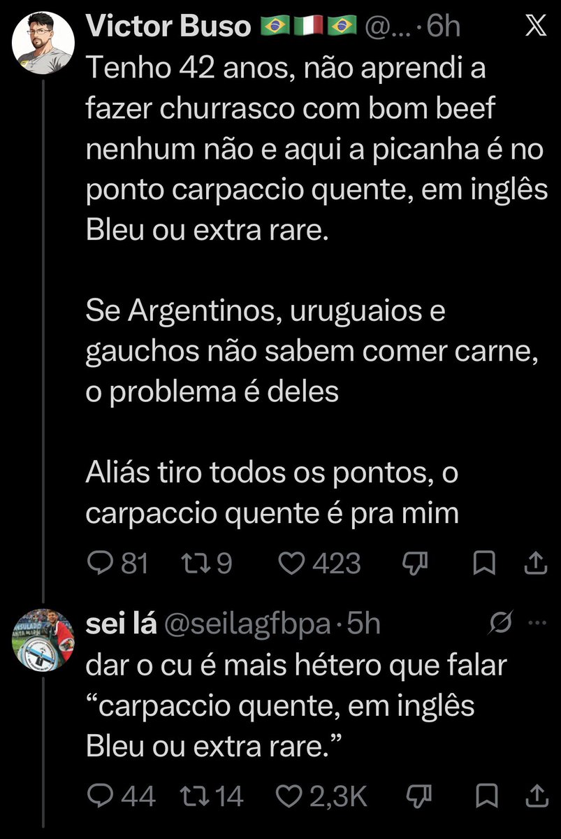 doutorprepucio's tweet photo. Eu também gosto da carne mal passada mas aqui não tenho como discordar. https://t.co/MDQsi9QQ9h