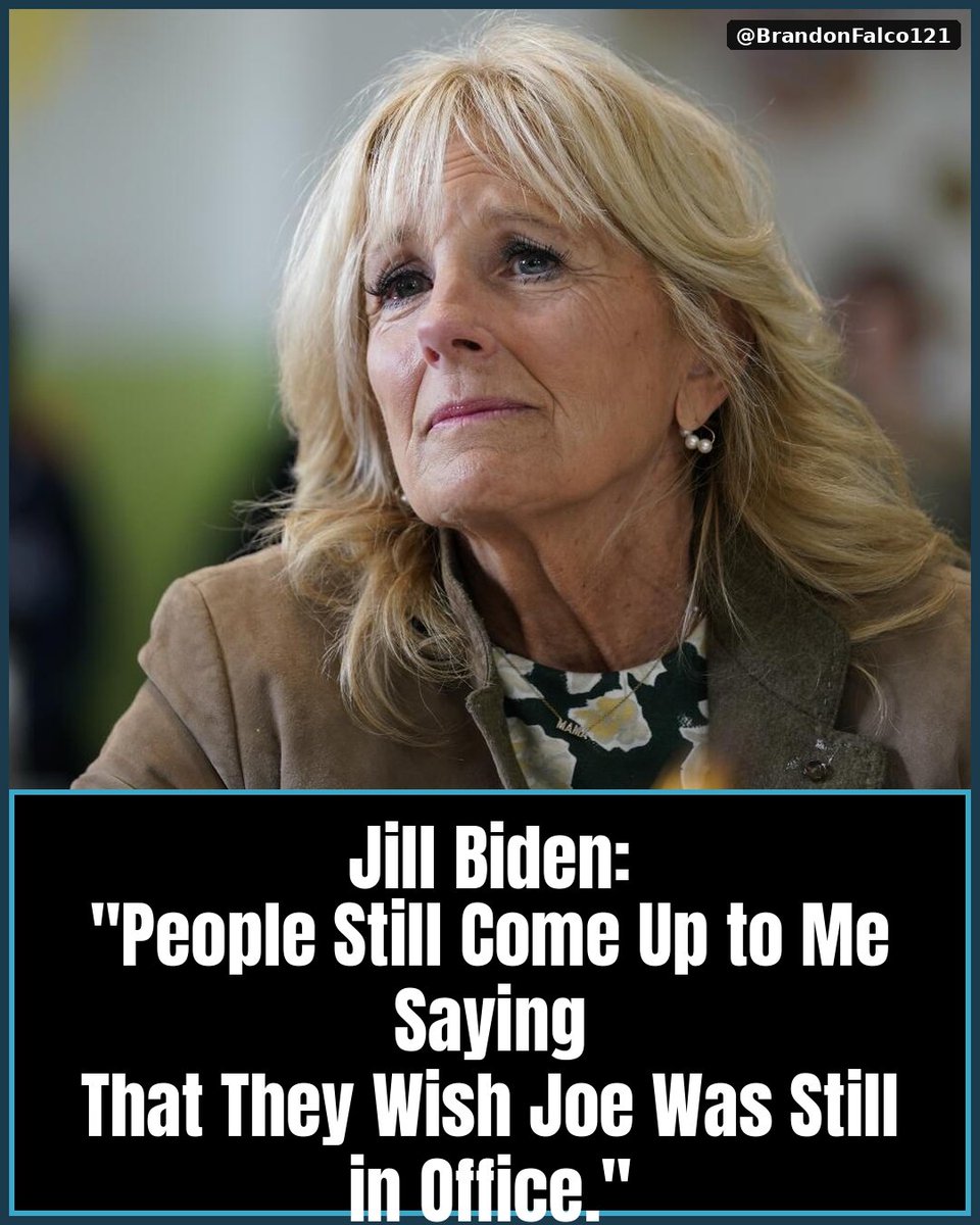 BrandonFalco121's tweet photo. Jill Biden: People still come to me saying they wish that Joe Biden was still president.  Do you miss Joe Biden? https://t.co/9vD7P1oahu