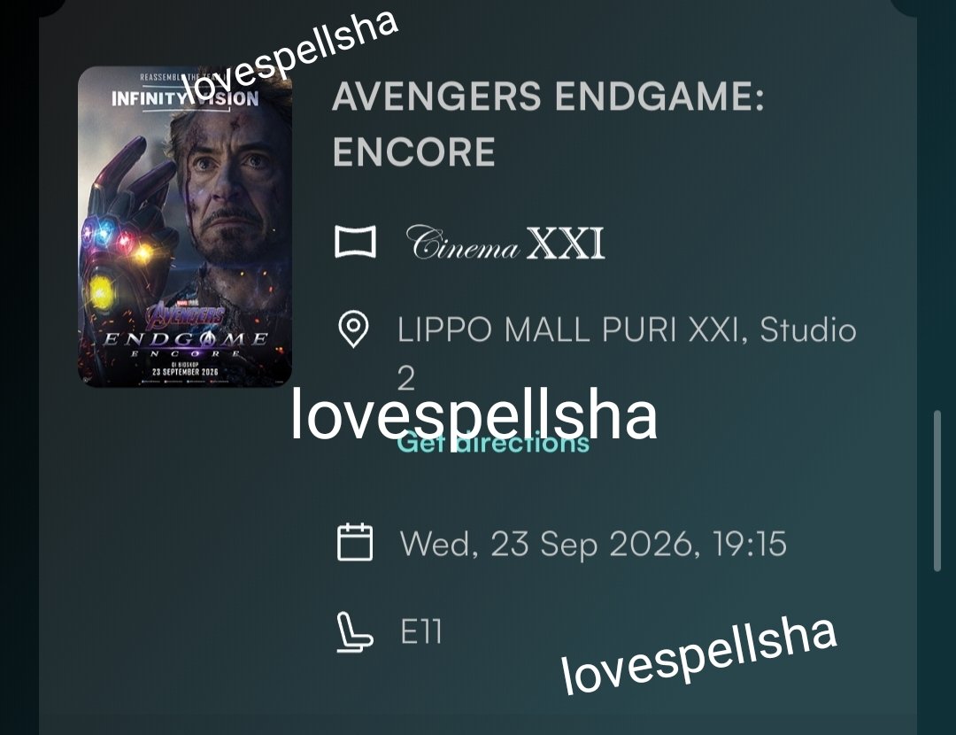 lovespellsha's tweet photo. @Marvfess nitip juga huhuu, boleh negoo, wts tiket avengers endgame lippo mall puri, tanggal 23 sep https://t.co/ZobScSOdbz