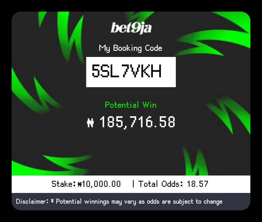 BETODDSMASTE's tweet photo. winning code is here 👉 #bet9jaCodes 5SL7VKH https://t.co/p4wOGbPM9G