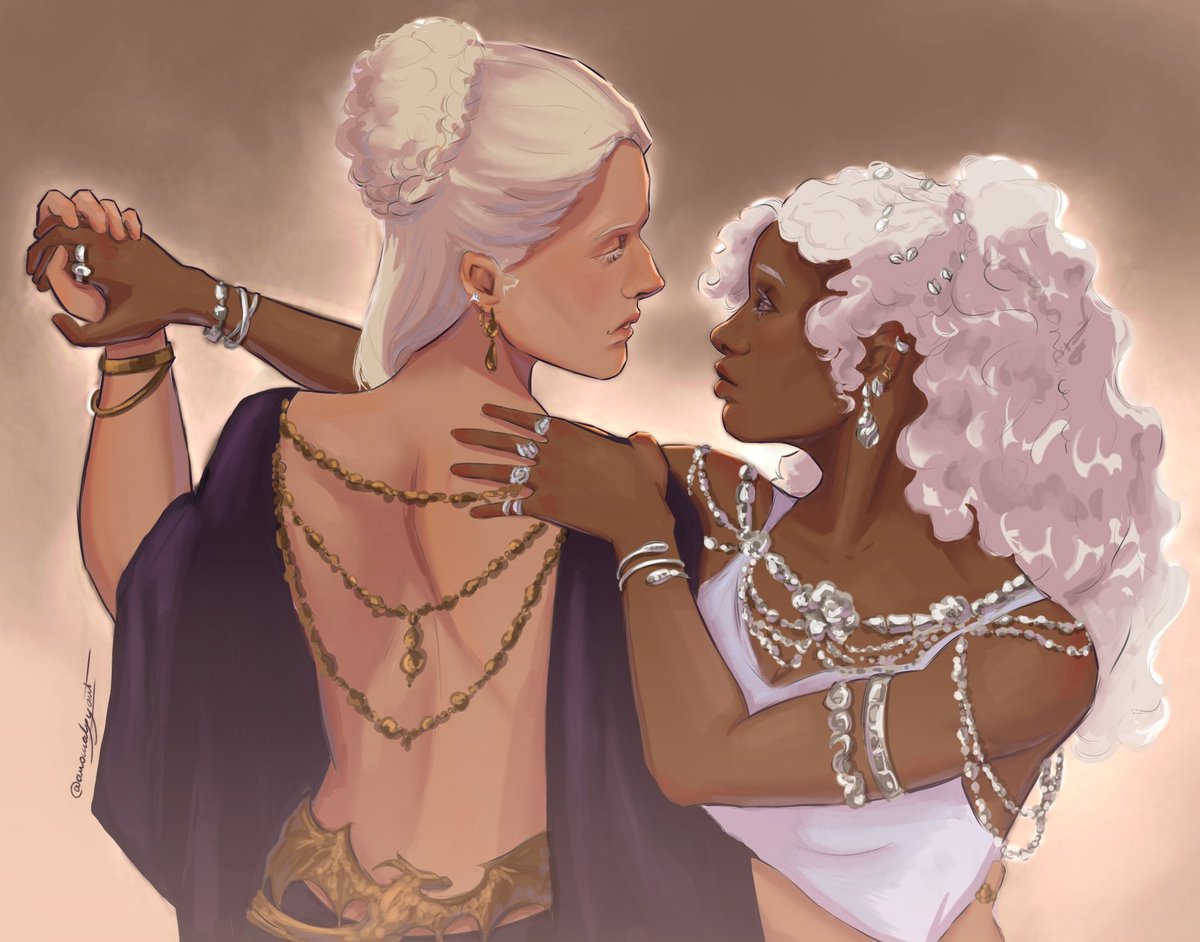 a_nomalyy's tweet photo. Rhaenyra and Laena #asoiaf https://t.co/NCY4ebI25b