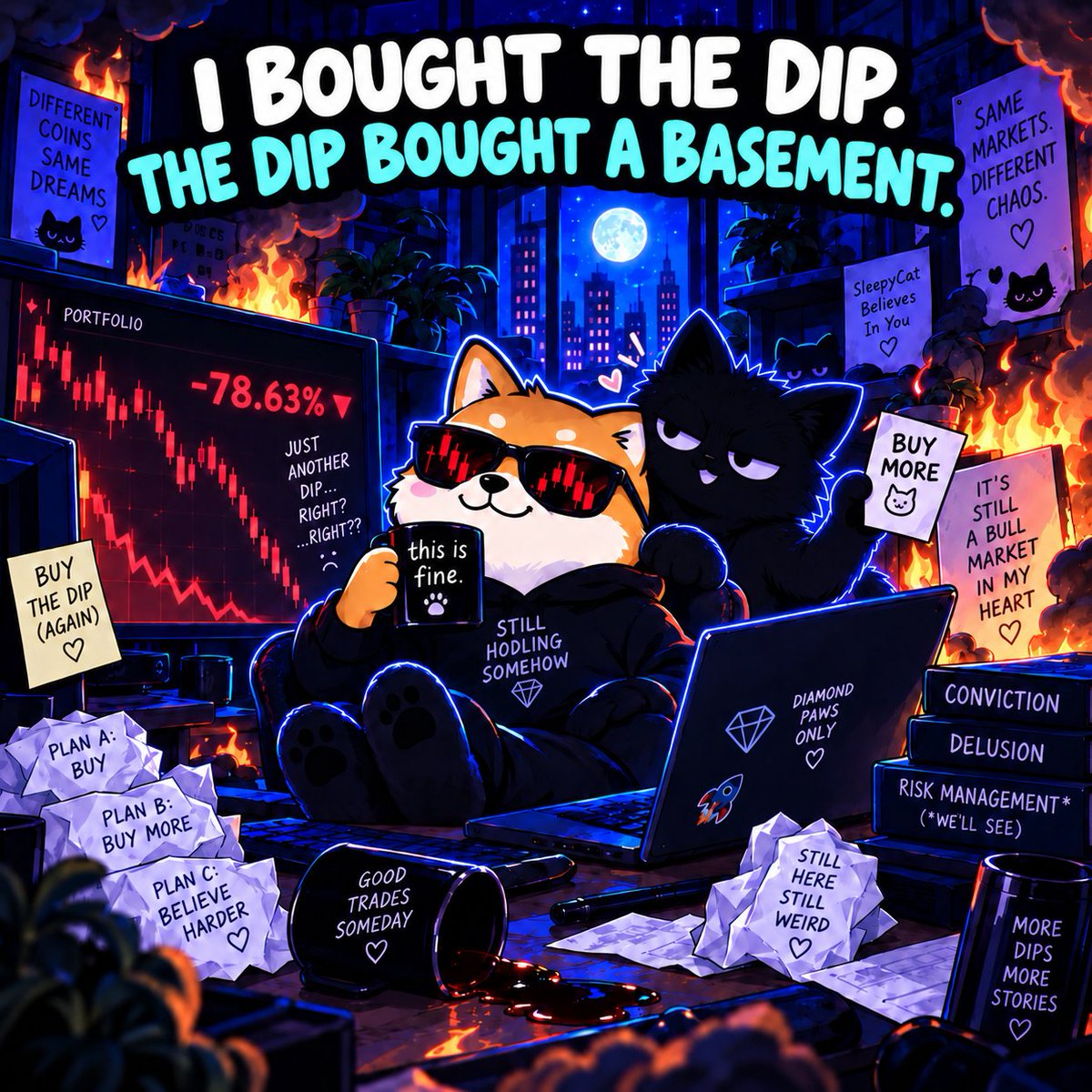 SleepyCatHQ's tweet photo. Me: “This is the bottom.”
SleepyCat: “Buy more.”
The market: “There’s another floor.” 😭📉😼

#SleepyCat #CatMemes #StillBuilding #MemeCoin #Raydium #CryptoMeme #Web3Memes #SleepyMode #CryptoTwitter #Memes #Degens #SleepyVibes #memecoin1000X #solanatoken #SolanaAirdrops #cryptocurrency