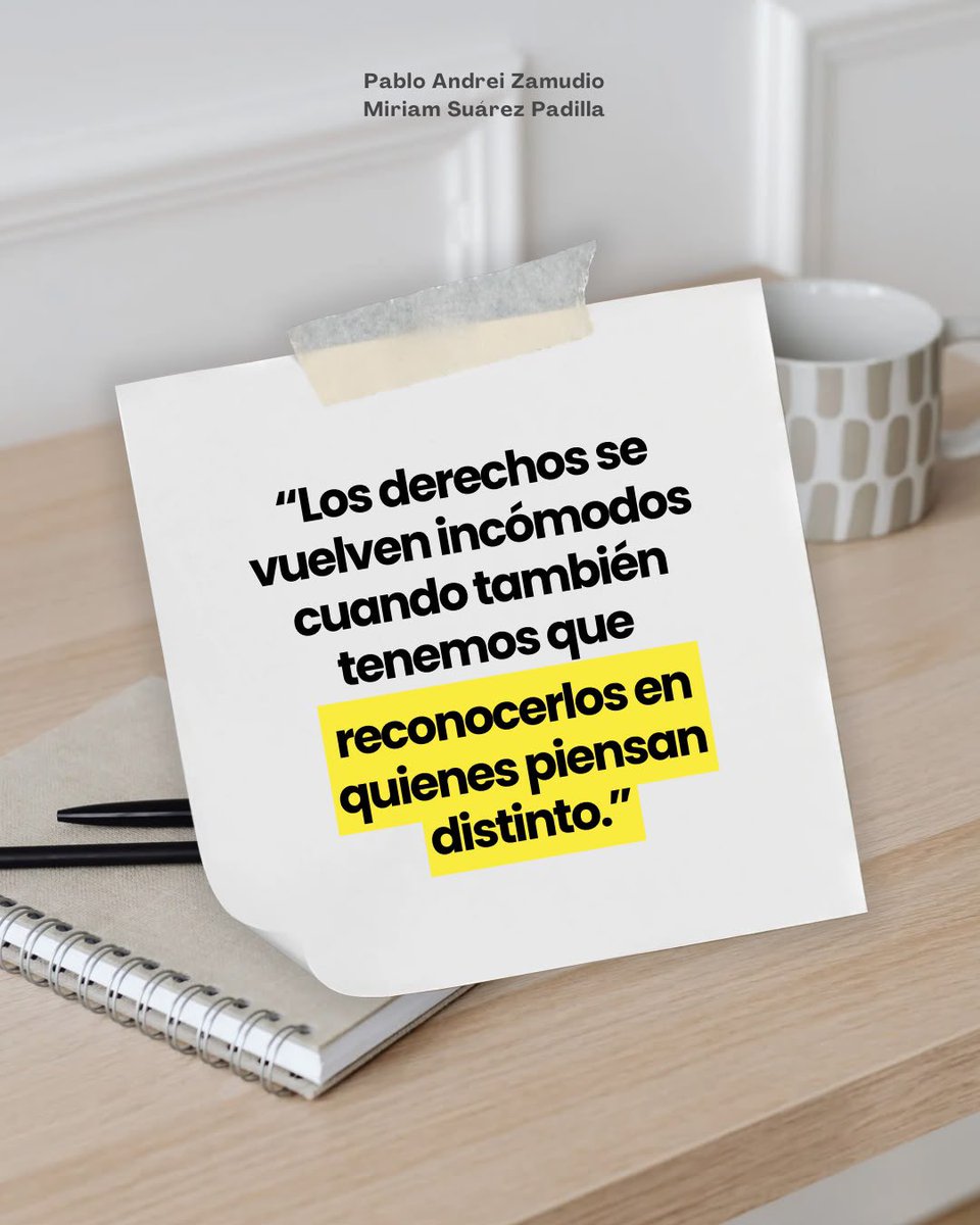 pabloandreiPAZ's tweet photo. ⚖️ Defender los derechos también implica respetar los de quienes piensan distinto.

La justicia exige autoridades que expliquen sus decisiones, rindan cuentas y respeten la dignidad de cada persona. Incluso cuando resulte incómodo.

Desliza y cuéntanos: ¿cuál de estas reflexiones deberíamos tener más presente? 👇