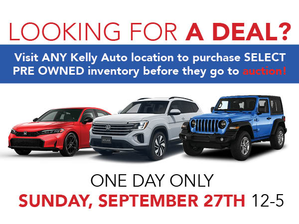 KellyAuto's tweet photo. This Sunday at all Kelly Auto locations, find great offers on our select Pre-Owned inventory before they head to auction!
https://t.co/A3o57KIk9i https://t.co/IlZL4oN2fS