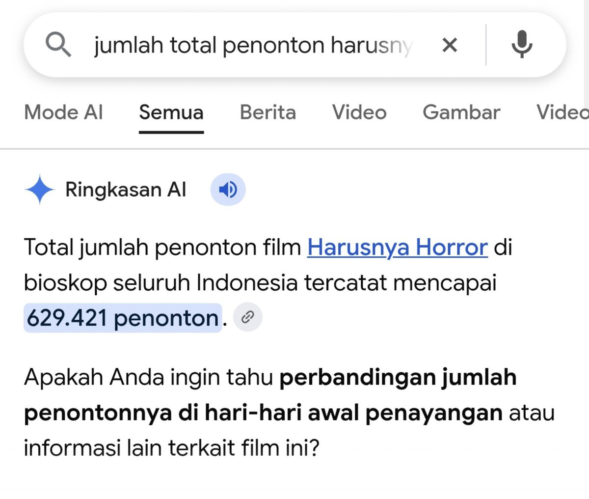 MiskinTV_'s tweet photo. Jumlah penonton film Harusnya Horor tidak mencapai target yang diprediksi/diyakinin oleh sang Sutradara sekaligus pemain Reza Arap.

Sebelum rilis, ia sangat yakin filmnya akan mudah mencapai 1juta penonton. Bahkan ia berceloteh akan menghapus akun IG pribadinya jika film ini tak tembus target 1juta penonton.

Faktanya film ini hanya meraih 600rb-an penonton saja.