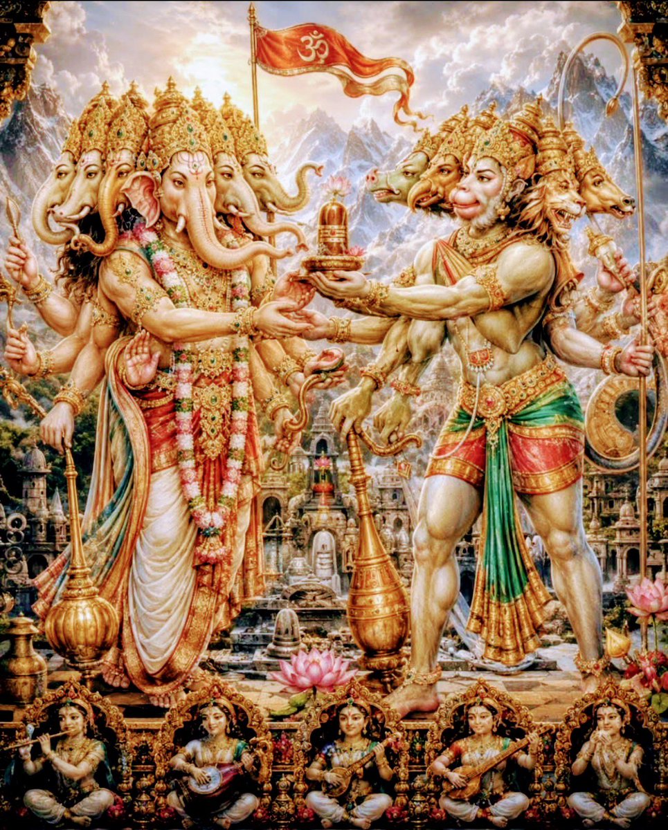 Gravim71's tweet photo. वक्रतुण्ड महाकाय
सूर्यकोटि समप्रभा।
निर्विघ्नं कुरु मे देव,
सर्वकार्येषु सर्वदा I

प्रणम्य शिरसा देवं गौरीं पुत्रं विनायकम्। 
भक्तावासं स्मरेन्नित्यंमायुः कामार्थसिद्धये।। 
रिद्धि सिद्धि के दाता गौरी पुत्र गणेश 
आपके घर सुख समृद्धि शांति प्रदान करे !
#ॐ_श्री_गणाधिपतये_नमः 💐🙏 https://t.co/6NX3eFSBYJ