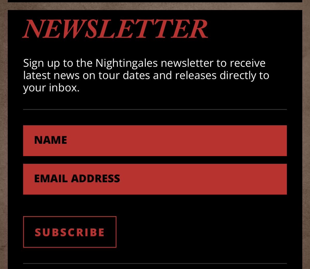 _Nightingales's tweet photo. Did you know we have a newsletter?  No, neither did half the band! It’s run by Robert &amp; is only used when we have an announcement but you’ll find out much sooner than here! Sign up by scrolling to the bottom of our website https://t.co/dBfopWkpi0 https://t.co/ddzAMg45GZ