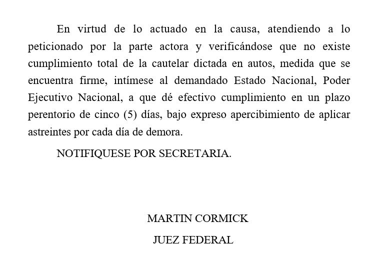 blogdelderecho's tweet photo. Financiamiento Universitario: el juez federal Martín Cormick intimó al Gobierno a cumplir con la medida cautelar que impone ejecutar las partidas presupuestarias previstas en la Ley 27.795 para gastos de funcionamiento, recomposición salarial, becas e investigación. https://t.co/JsDlmdZ7Rm
