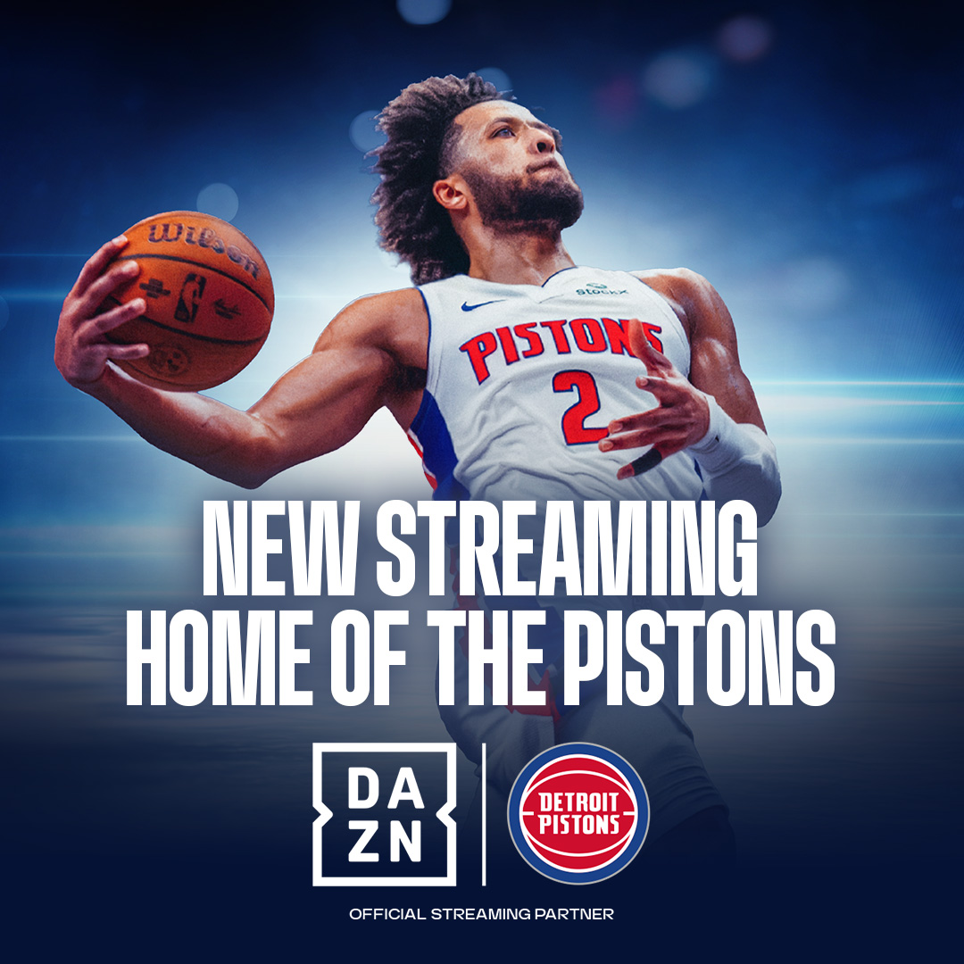dazngroup's tweet photo. 🏀 Detroit Pistons fans, this one's for you!

Starting this @NBA season, DAZN is the exclusive direct-to-consumer streaming home for @DetroitPistons basketball across the team's local broadcast region.

Watch games live and on demand, access original team content, and enjoy enhanced viewing features, all on our platform.

Whether you're at home or on the move, Pistons basketball is coming to DAZN. Welcome to a new way to watch. 🔥

#DetroitPistons #NBA #DAZN #SportsStreaming #Basketball