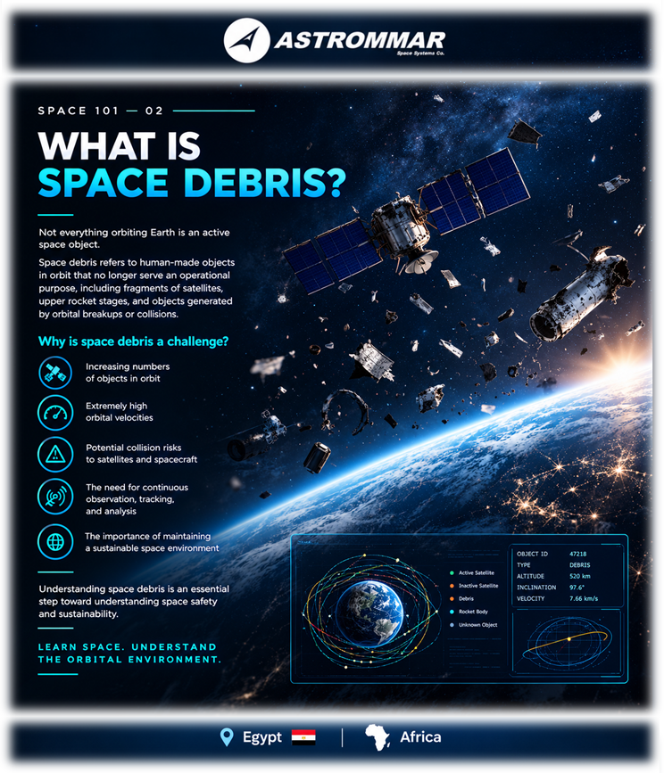 ASSCeducation's tweet photo. ๐ SPACE 101 โ 02 | WHAT IS SPACE DEBRIS?
Not everything orbiting Earth is an active space object.
๐ Learn Space. Understand the Orbital Environment.
๐ More details:
https://t.co/FpGVkRXLui
#ASSC #SpaceEducation #Space101 #SpaceDebris #SpaceSafety
๐ ๐ฐ๏ธ โจ ๐ญ https://t.co/Faf1rOZJMt