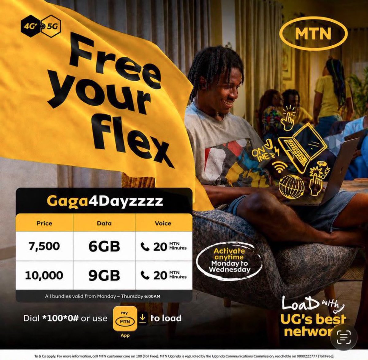 meyveis21's tweet photo. Begin your week with the best data and voice bundles 🥳🤝🏽
Get your #Gaga4Dayzzzz by dialing *100*0# or use the #MyMTN app to subscribe.
#GagaEveryday https://t.co/RxHWBRx8XI