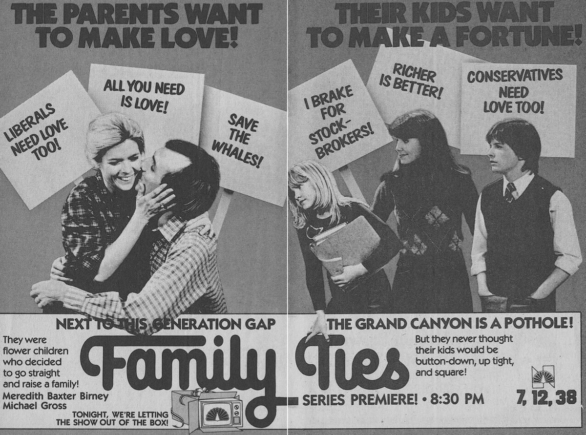 RetroNewsNow's tweet photo. 📺DEBUT: ‘Family Ties’ premiered 44 years ago, September 22, 1982, on NBC https://t.co/ZT38E3y0e9