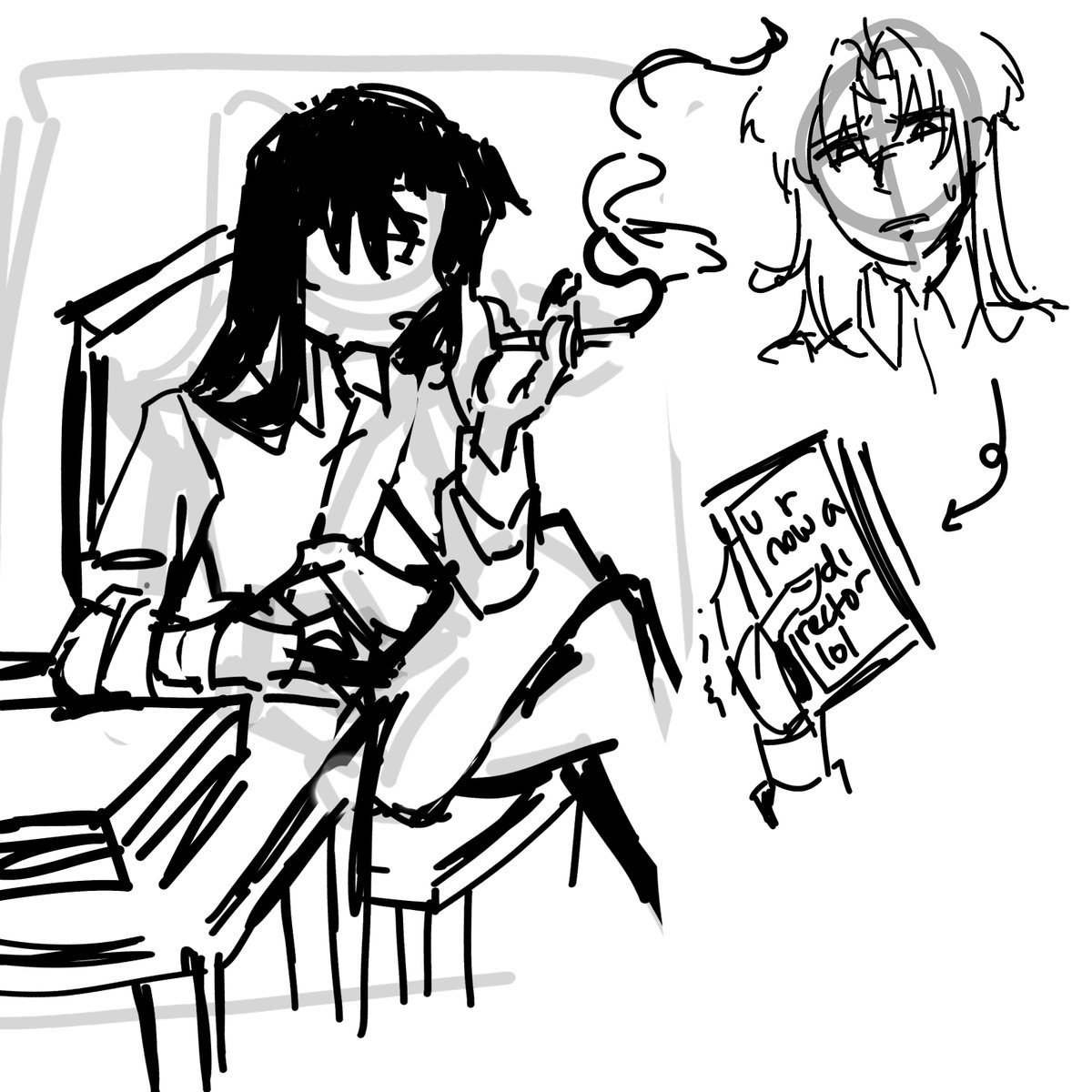 AH704808's tweet photo. Director soleum AU,, the first two are hyw <-> kse swap and i just wanted to draw him without the coat but he might?? Look like femsol more there https://t.co/4u85JDN0qB