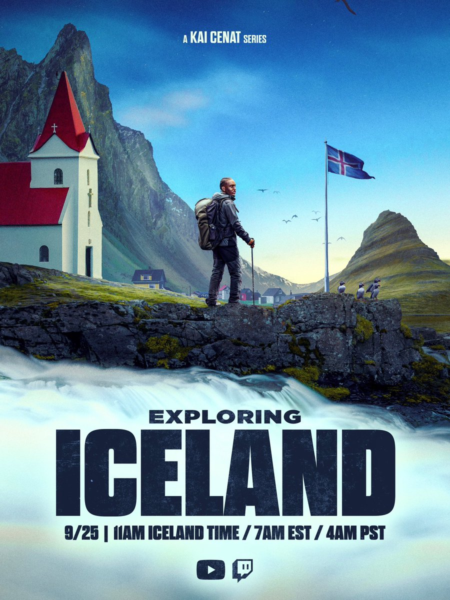 KaiCenat's tweet photo. EXPLORING ICELAND🇮🇸
September 25th AT 7AM EST https://t.co/BCTWBieNV0