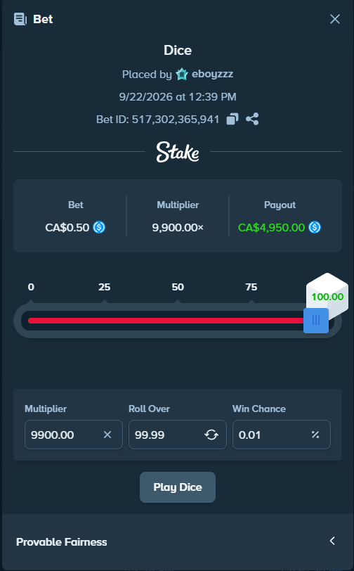 eboy's tweet photo. manifested this dice hit after losing it all on AI BJ 
😡>🥳

USDC + RT = $25 giveaway 💸
1 winner ~ rolled tomorrow https://t.co/tTMRvqnmqq