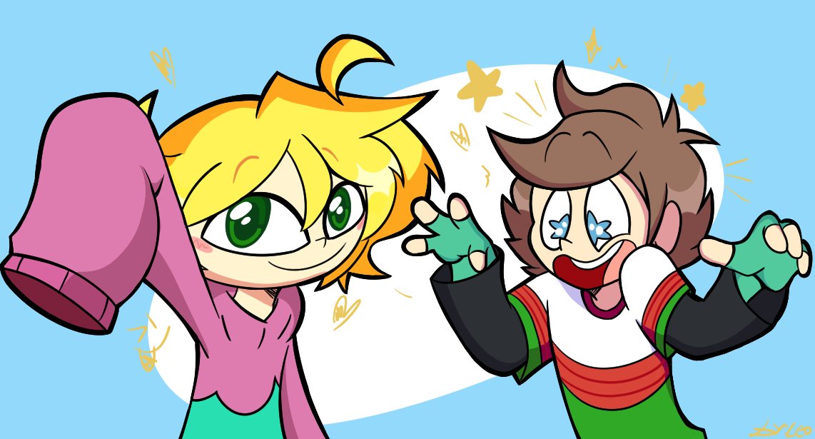 PolicarpoMaster's tweet photo. Art trade con @PinkSodaEve he aqui, Mike e Isidro! Me diverti mucho trabajando en esto y me alegra que hayamos hecho trade! :"D #arttrade https://t.co/vUmKAU2Xzp