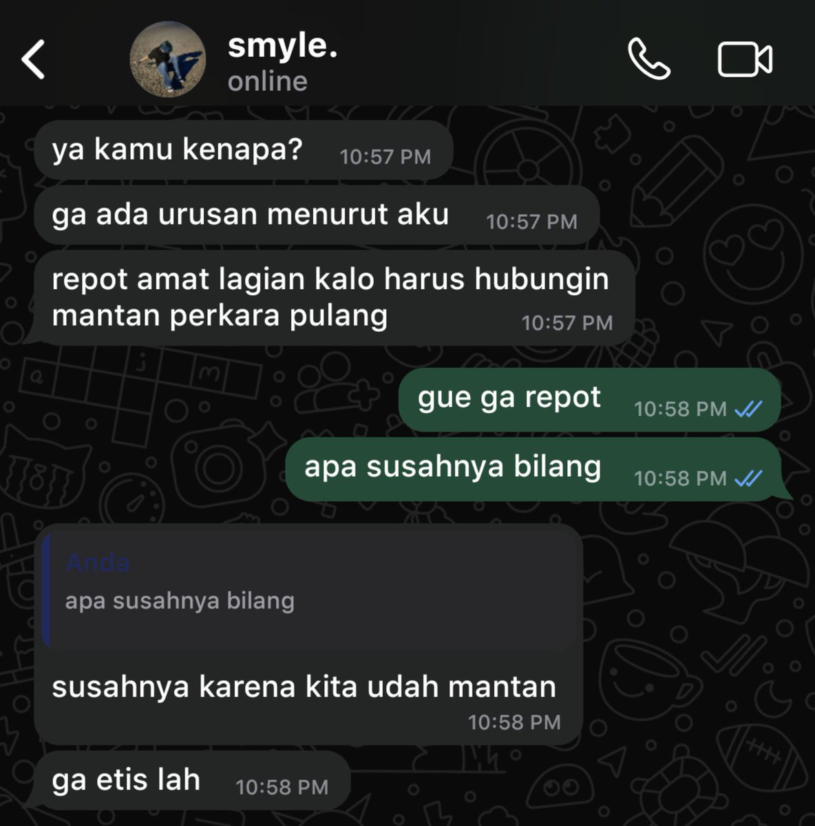 gelcybellus's tweet photo. renjin ─ smyle au ; ga masalah mau cemburuan, masalahnya kita kan udah jadi mantan https://t.co/VIkIHhl4U9