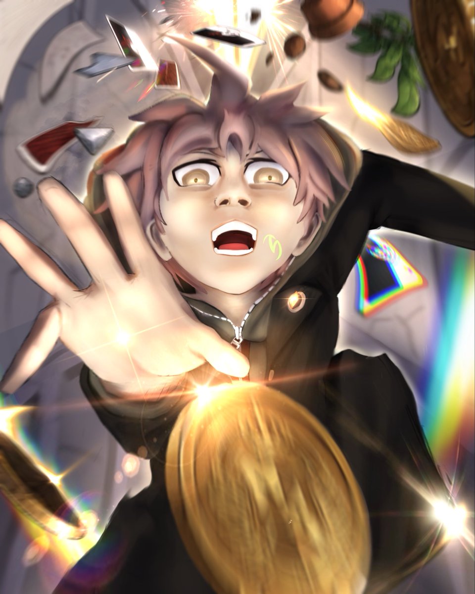 threetartz's tweet photo. 🍀Ultimate Lucky Student - Makoto Naegi 🪙

#threetartz #danganronpa #fanart #artist https://t.co/Lxz1LhSuBN