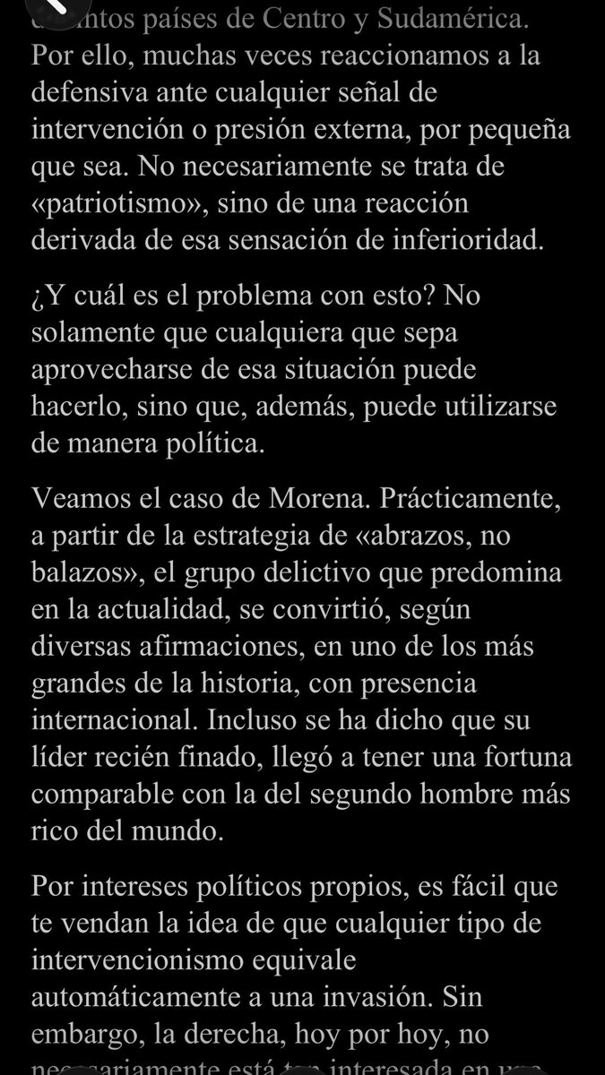 Delaos2525's tweet photo. @CarlosLoret Los invito a leer, un texto que recientemente escribí, una perspectiva a la que me gustaría llamar “ESTADOS UNIDOS DEFENDERÍA A MÉXICO”, un título algo controversial, pero con bastante sentido si analizamos la situación actual de nuestro país, antes de opinar, lean el 🧵completo https://t.co/QdyvMn0jxf