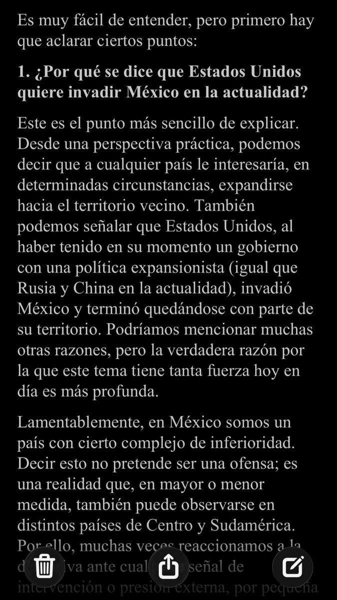 Delaos2525's tweet photo. @CarlosLoret Los invito a leer, un texto que recientemente escribí, una perspectiva a la que me gustaría llamar “ESTADOS UNIDOS DEFENDERÍA A MÉXICO”, un título algo controversial, pero con bastante sentido si analizamos la situación actual de nuestro país, antes de opinar, lean el 🧵completo https://t.co/QdyvMn0jxf