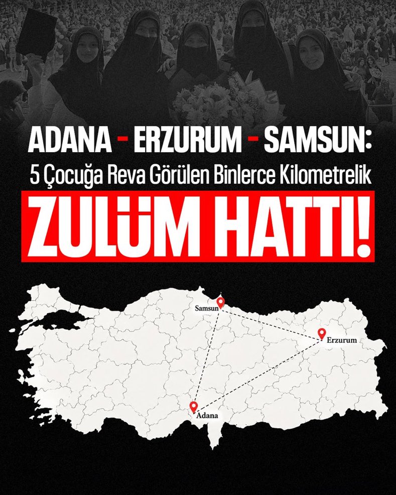 susturulamz's tweet photo. Adana – Erzurum – Samsun: 5 Çocuğa Reva G��rülen Binlerce Kilometrelik Zulüm Hattı!

#YargıEliyleZulüm
MahpusAilelerine Zulüm
AkpDönemi ZulümDönemi https://t.co/Hv97zVfiWf