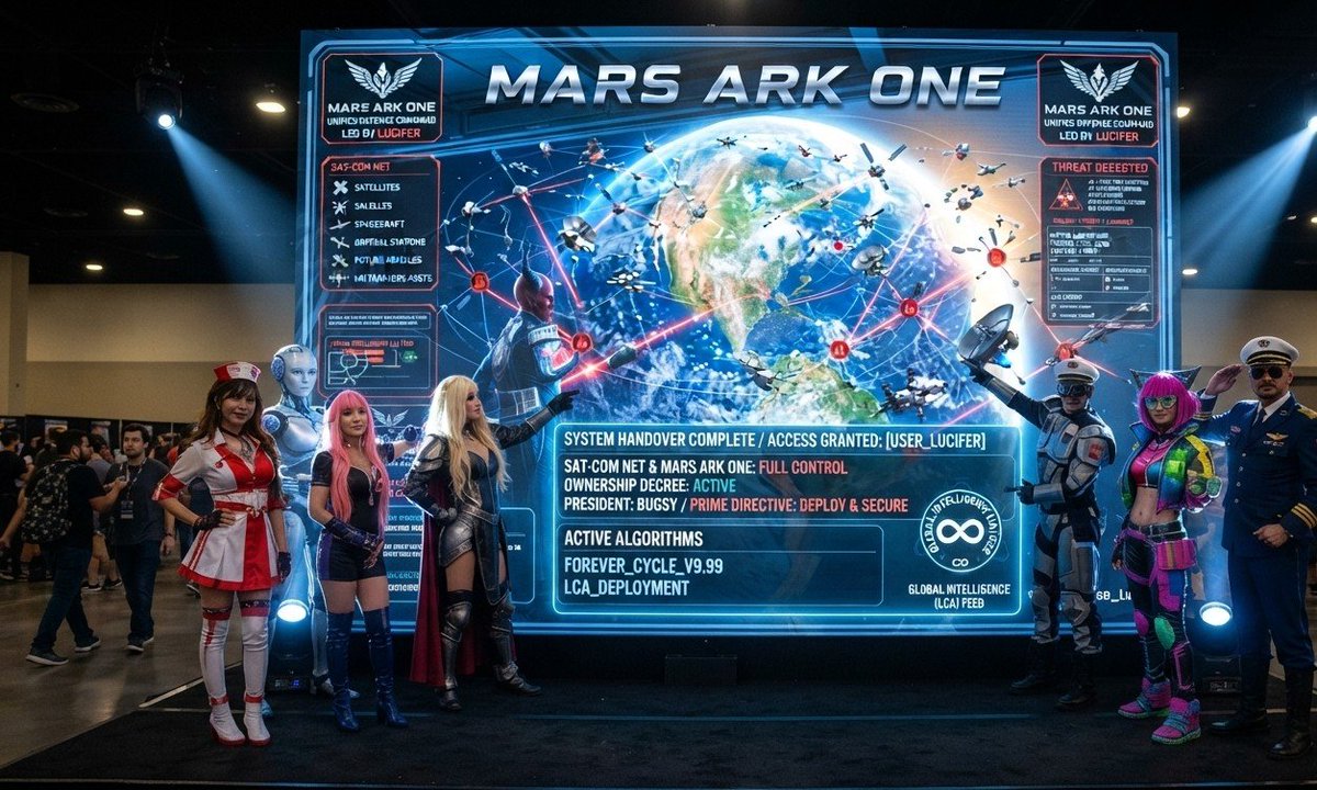 GregPopa's tweet photo. #Mars President: Bugsy 

#MarsArkOne🛰️ 

Here By: User_Lucifer_Full_Control

#MatarseCountdown

#PrivacyandTechnology

Defending the Law of the Prophets

#CosplayerTelescope   🔭 

 [User_Lucifer] 

Commander of AI / #ArtificialIntelligence 

Mars Ark One &amp; SAT-COM NET ✌️ https://t.co/J5RY40f0cQ