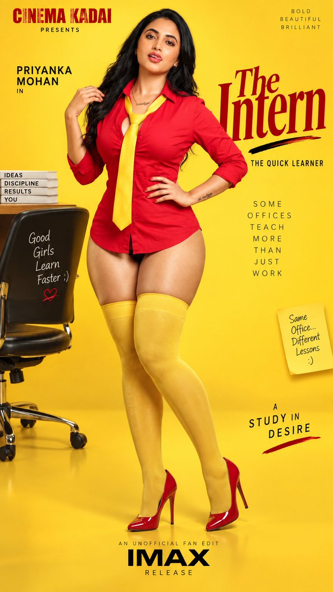 cinemakadaiz's tweet photo. 🎞️Cinema Kadai Presents🎞️

Priyanka Mohan in 🌸✨
👠The Intern — The quick learner❤️

Who makes every office hour feel dangerously tempting. 😈👠❤️💯

#TheIntern #PriyankaMohan #CinemaKadai  #Fiction #MoviePoster https://t.co/HkxBwmY6Ek
