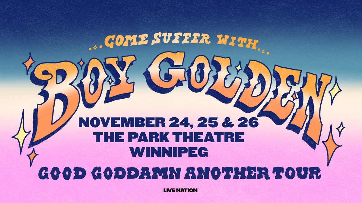 livenationwest's tweet photo. SHOW ADDED: Boy Golden has added another show on November 24 at The Park Theatre!

Tickets on sale now. https://t.co/L8zZ4ctRnG https://t.co/Q13V3iF1hC