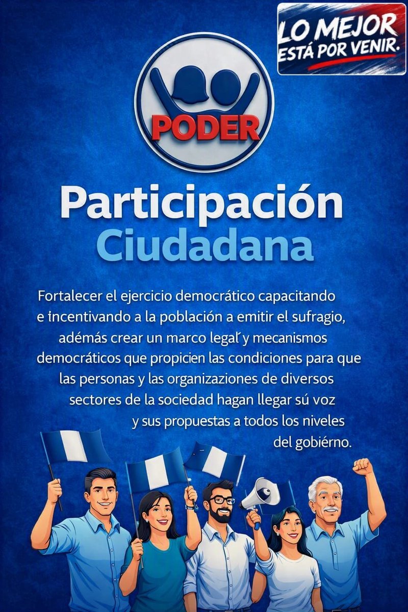 PartidoPoderGua's tweet photo. Nuestros Principios.

Artículo 20, literal h) de la Ley Electoral y de Partidos Políticos (LEPP).

#afiliate
#sinmiedoaléxito
#lomejorestaporvenir https://t.co/uEnTpcz9Ve