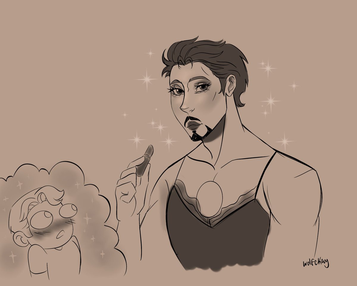 wolfckay's tweet photo. Since some people asked me to put Tony in a wig and a dress…🫪 #stony #stevetony https://t.co/Ex6CotPFjm