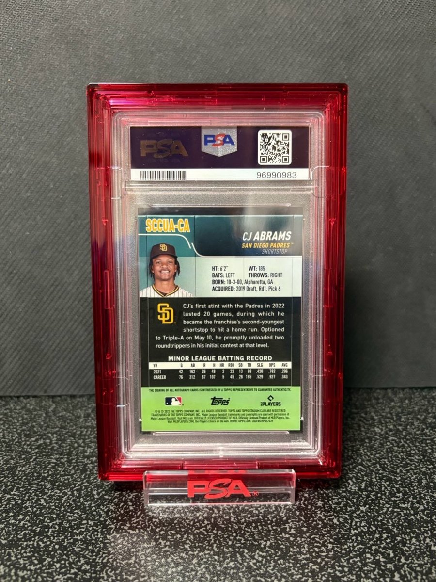 Memosn8g's tweet photo. Washington Nationals

Topps STADIUM CLUB
CJ ABRAMS RC auto PSA10

Topps STADIUM CLUB
CJ・エイブラムス 
RC 直筆サイン PSA10

@CardPurchaser https://t.co/sHYNXes9Kn