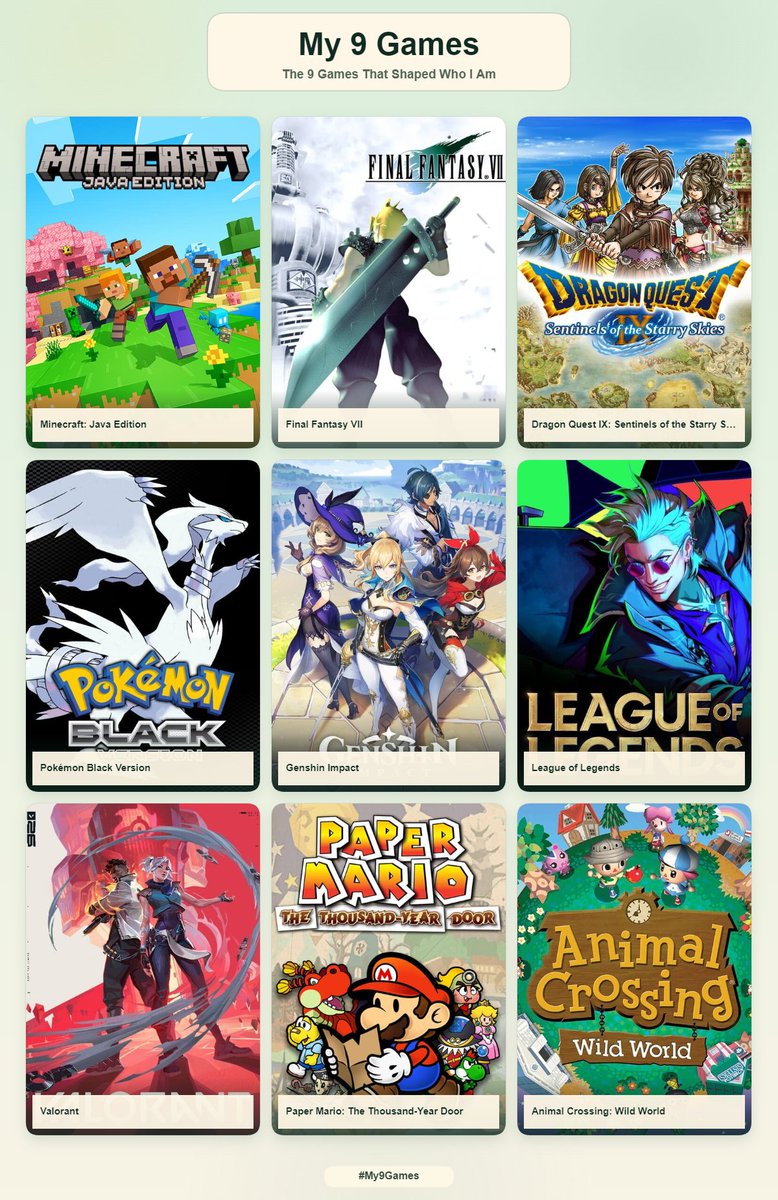 GoshisCorner's tweet photo. Me VS 9 Games that shaped who I am today! 

Ich mag Videospiele 😊 https://t.co/iq9OTD6OtQ