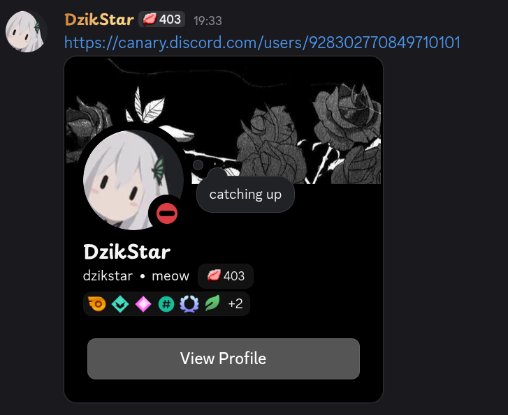 WumpusCentral's tweet photo. Discord has started rolling out a new profile sharing feature.

It is currently available to 1% of users. For further rollout updates and to check your rollout position, join our Discord server. https://t.co/9xKoyoGS0l