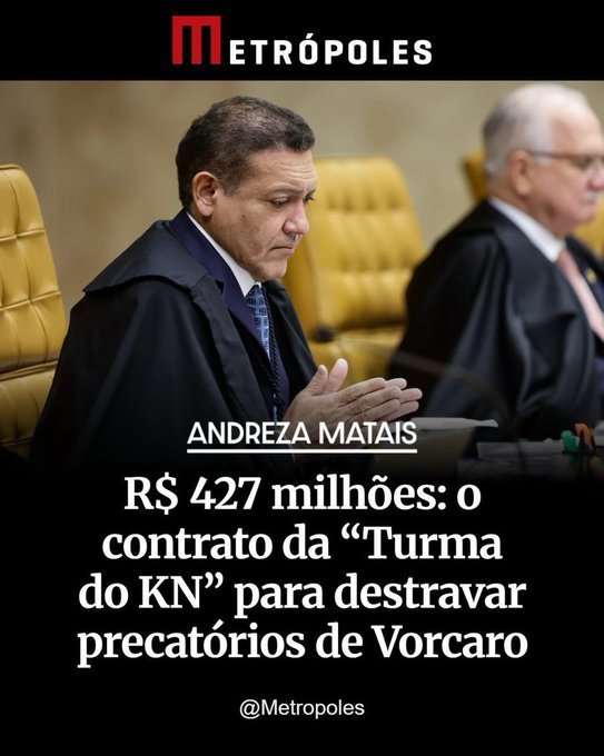 LigianePestana's tweet photo. A Globo tá empenhada em derrubar Alexandre de Moraes para colocar KN do Vorcaro na presidência do STF em 2027. Esse aqui mesmo que firmou um contrato de 427 milhões com um CRIMINOSO, preso pela Polícia Federal, responsável pela maior fraude bancária da história do Brasil 👇 https://t.co/FxNMktlBfh