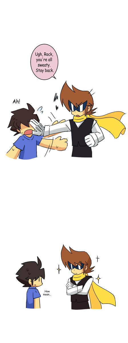 RetoroRobotto's tweet photo. #megaman #rockman #protoman 
Another old megaman comic with Rock and Blues! https://t.co/WKboG6t8rD