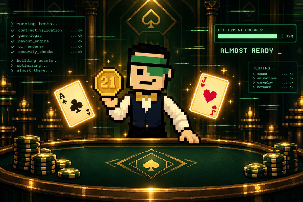 PixeljackRH's tweet photo. We're currently running final tests before launching our casino. Once complete, the token launch date will be announced.

Waitlist: https://t.co/Uw5PV35Zwx https://t.co/OcZwoe7Vj0