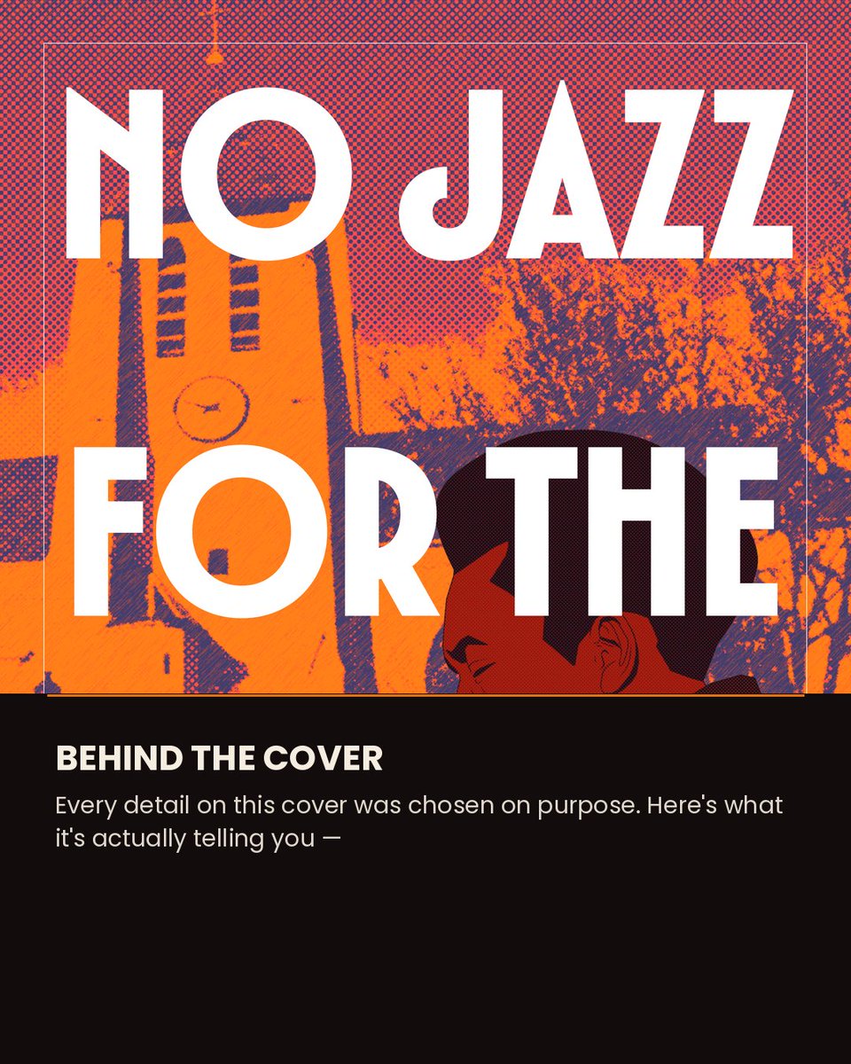 Towergate_Books's tweet photo. Every detail on this cover was chosen on purpose. 🎷✨   Swipe through the carousel to see how the church tower, the saxophone, and the light &amp; shadow split reveal the hidden layers of No Jazz for the Leaving by Katende Ngeleka. https://t.co/TcKU8XtLiN
