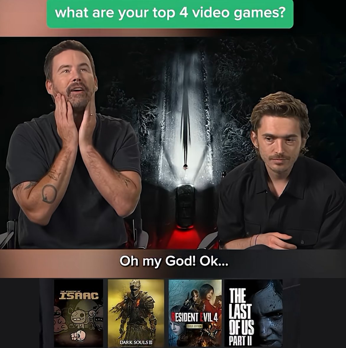 MrHooboMaster's tweet photo. Zach Cregger recently revealed his top 4 games of all time during a recent interview. The Binding of Isaac, Dark Souls 3, Resident Evil 4 (likely the remake based on his recent interviews) &amp; The Last of Us Part II. https://t.co/9pV3bt28lS
