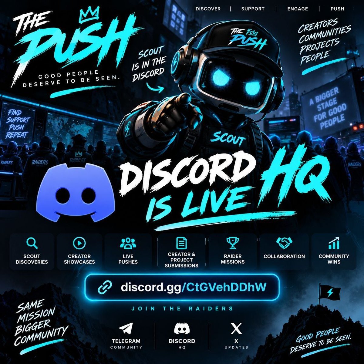 ThePushHQ's tweet photo. Before 1,000 members, there were 10.

Before 10, there was somebody willing to be first.

We're building The Push from the ground up.

Creators + builders + people who discover things early.

Join us ⚡
https://t.co/cZMf8GLr4M https://t.co/KeFsVMWXVN