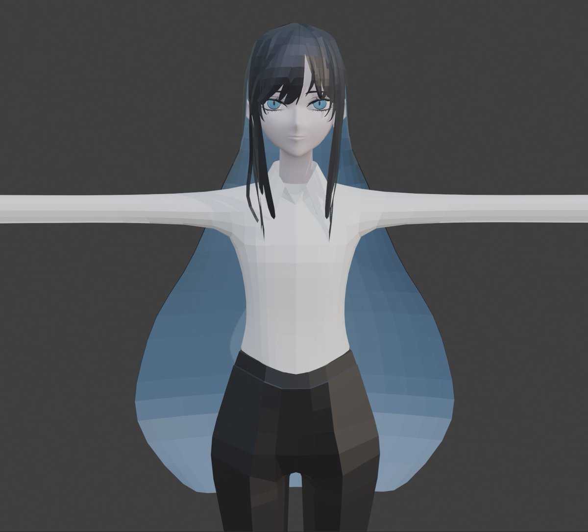 a_wo_'s tweet photo. 今日の進捗です。
今回は結構進んだような気がしますね。それでもかなりゆったりめですが……
インナーカラーとかを付けたときには結構似てる！？　となりましたが、長時間作業しているとやっぱり本当に似てるのかと迷子になります。
なんでだ。

#blender #b3d #3Dモデル https://t.co/PvnS5tsXwB