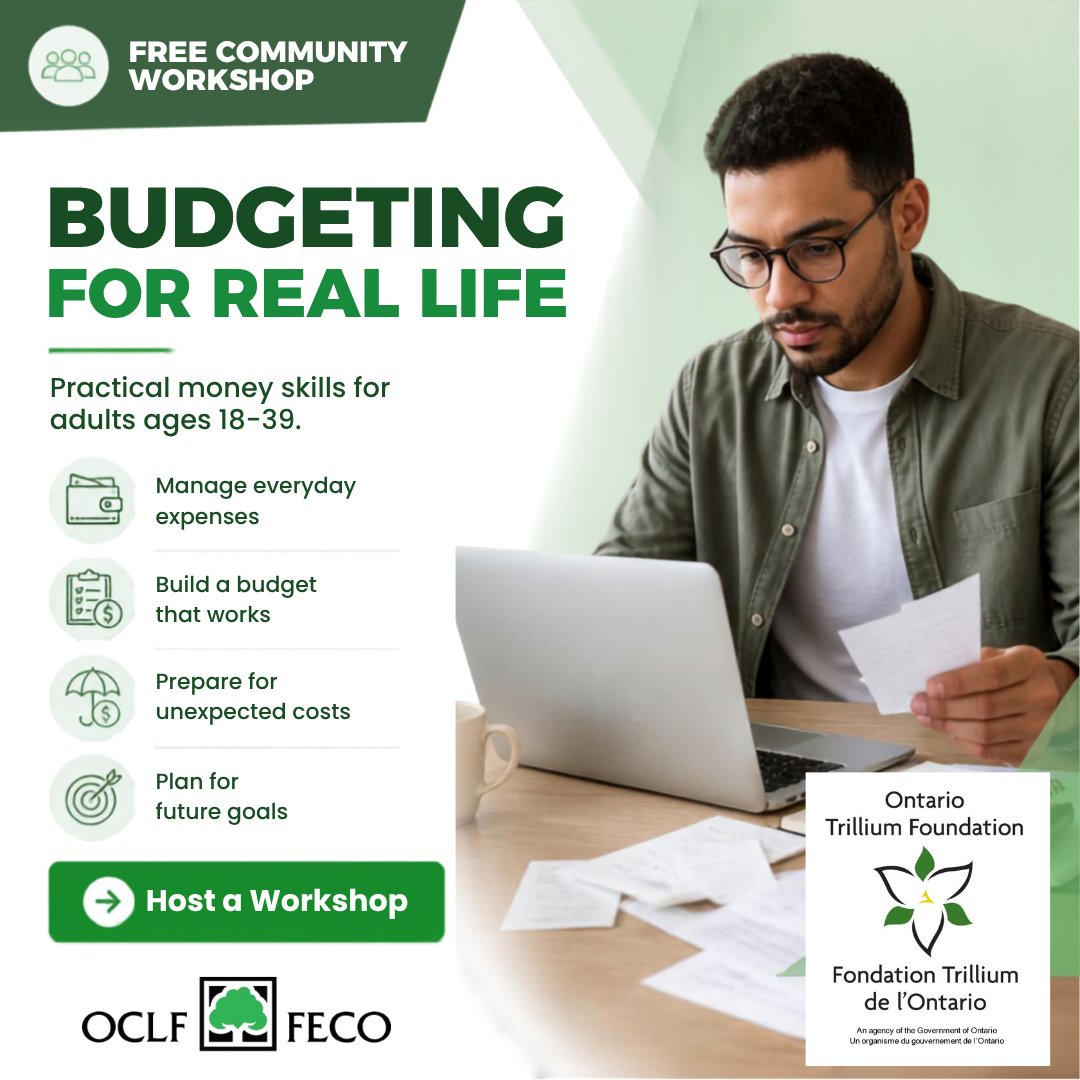 OCLF_FECO's tweet photo. OCLF's "Budgeting for Real Life: Beyond the Basics" workshop is part of our money skills series, helping young people build practical money management skills and greater financial confidence. 
To book a session, contact Arezou Nooristani at arezou@oclf.org https://t.co/UnjapkgSD0