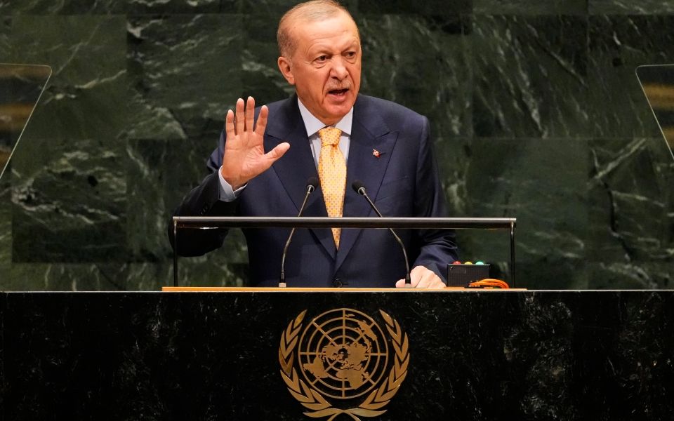 ekathimerini's tweet photo. Erdogan calls for recognition of Turkish-occupied northern Cyprus https://t.co/01f2EKbOij https://t.co/BAAhWQF2LV