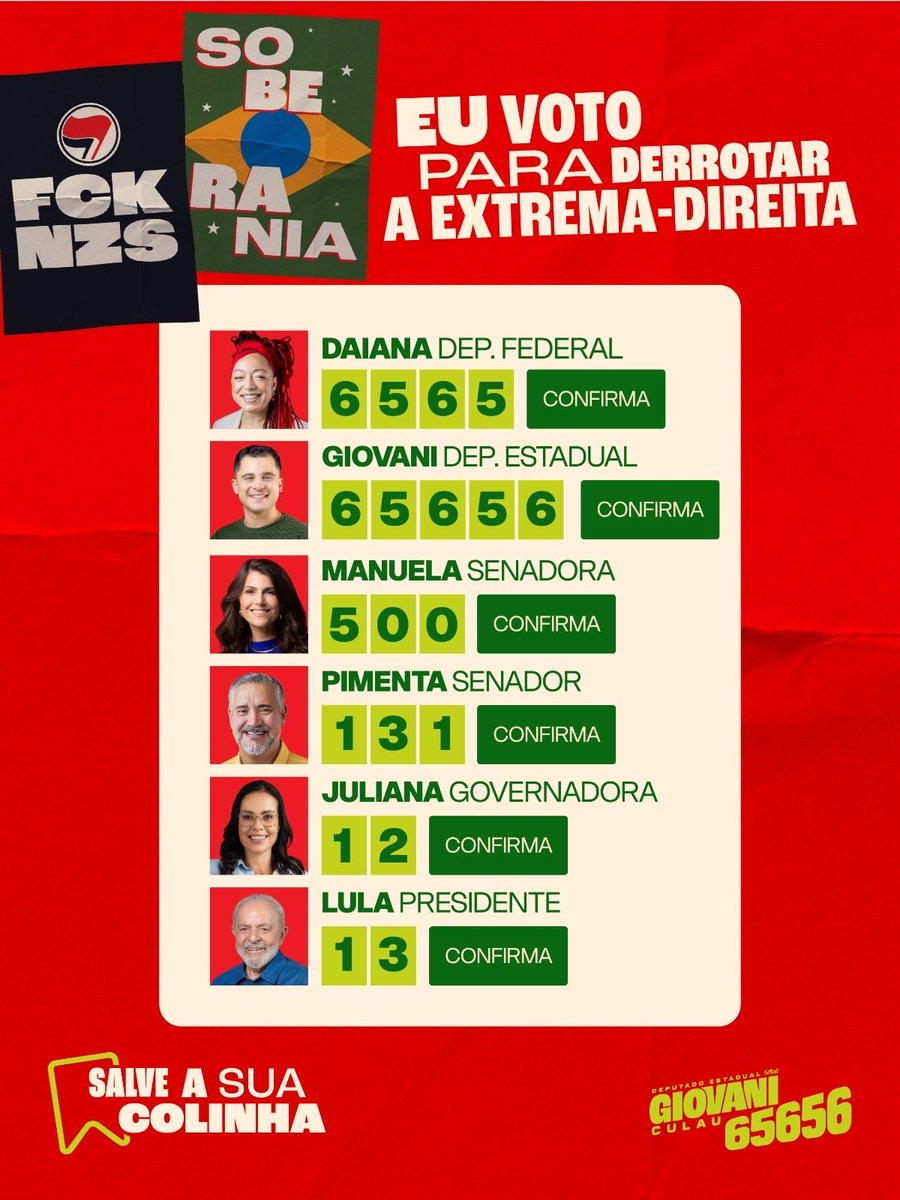 Idoless_'s tweet photo. Nessa eleição to com @giovaniculau 6️⃣5️⃣6️⃣5️⃣6️⃣ https://t.co/SIS8JET2c9