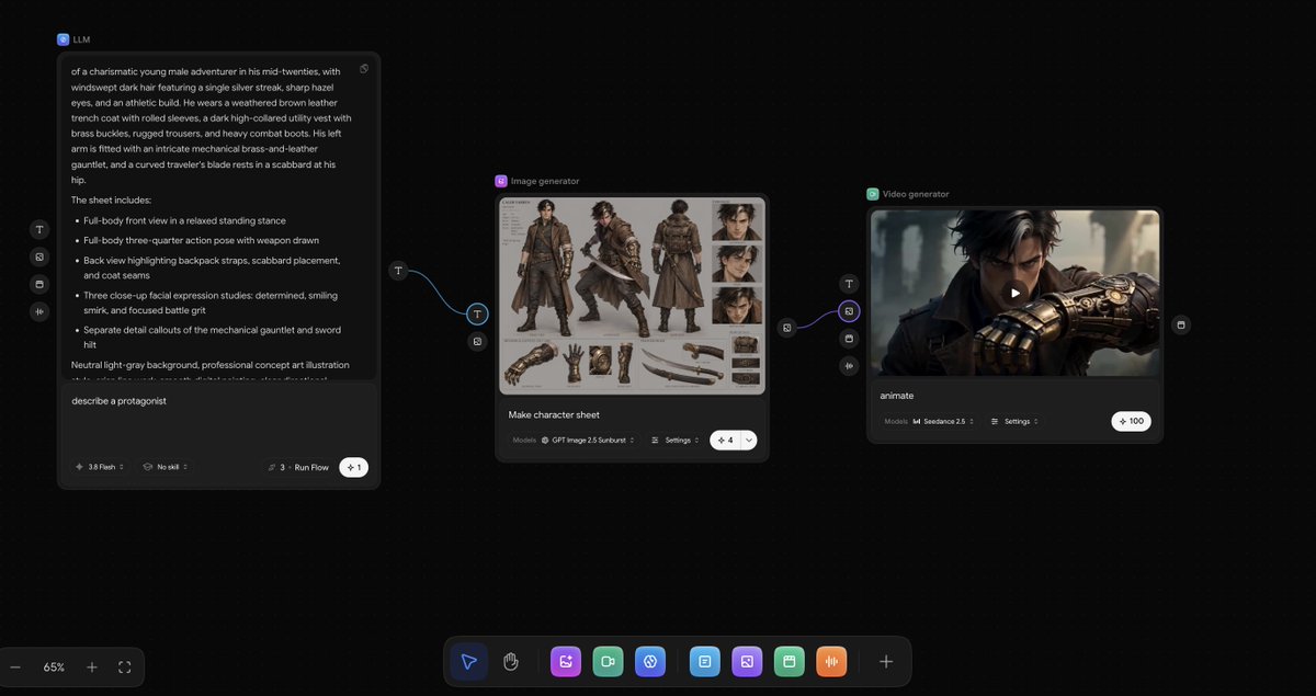 yapper_so's tweet photo. Today, we're introducing Canvas: a better way to work with Seedance 2.5.

Enter a session &amp; select "canvas" to create node workflows with every top video and image model.

This was our most popular feature request from teams, anime studios, and filmmakers. We hope you enjoy! https://t.co/1AaV0YuFyr