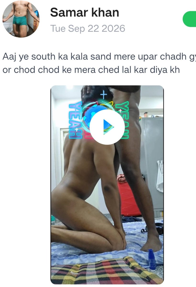 samarVkhanV's tweet photo. Aaj ye south ka kala sand mere upar chadh gya or chod chod ke mera ched lal kar diya khos ho gya bechare ko mere jesa sexy bottom mil gya to pagalo ki tarah chodne laga mujhe bhi aese kale logon ko ched dene me bada maja aata h 

Full video here click on
https://t.co/WbagEF33B2 https://t.co/KVGAP85A3j